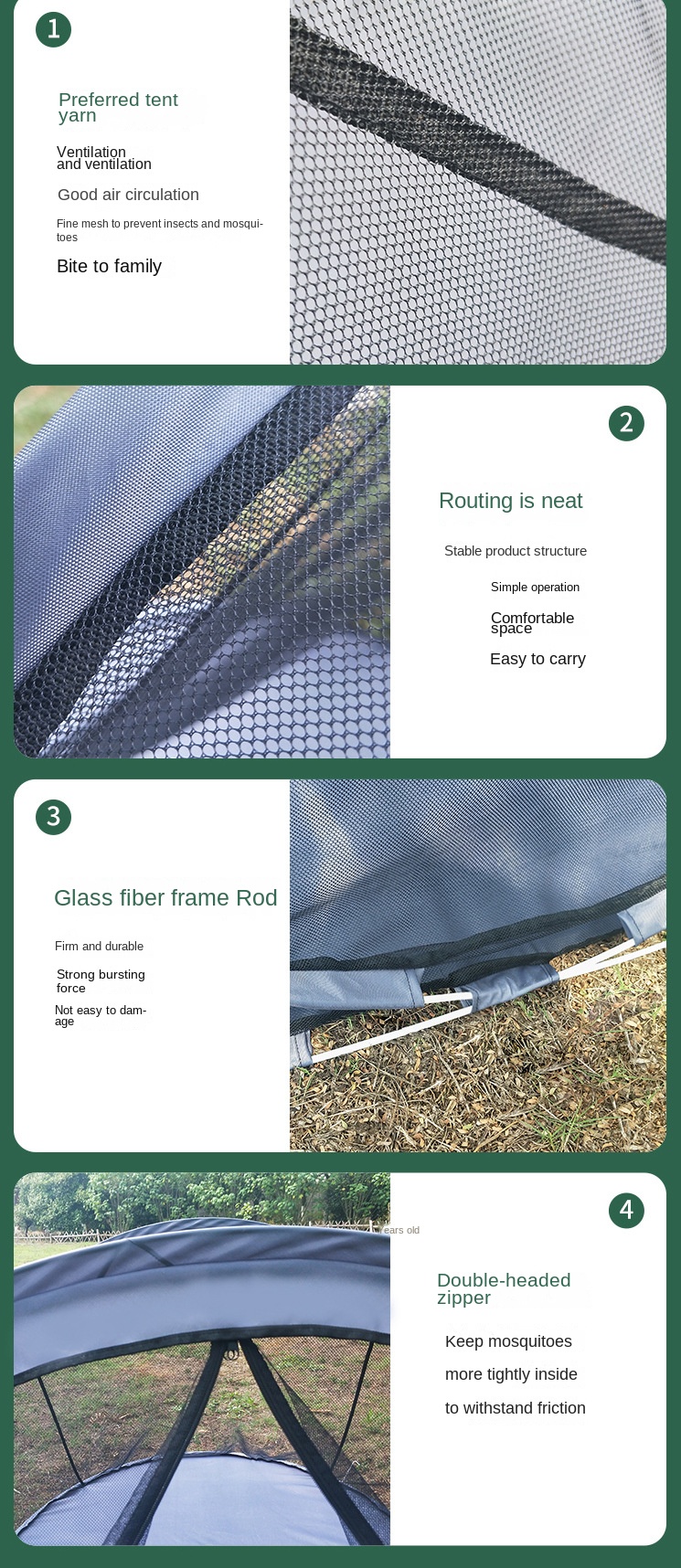 Cheap Goat Tents Outdoor Camping Anti mosquito Ultralight  Tent Fully Automatic Free to build Anti mosquito Anti insect Breathable Mesh Tent   